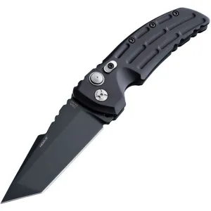EX-A01 Automatic Folder: 3.5 Tanto Blade - Black Cerakote Finish, Matte Black Aluminum Frame