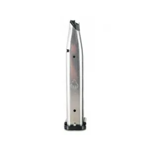 Atlas Gunworks 140mm 9mm 21 Round Stainless Steel Premium Lockback Magazine W/ Black Basepad