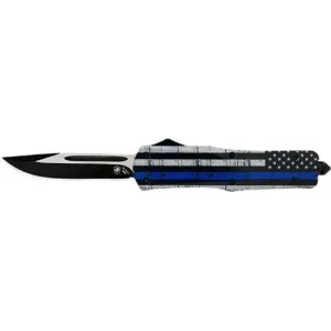 TEMPLAR KNIFE LARGE OTF BACK THE BLUE 3.5 BLK DROP POINT