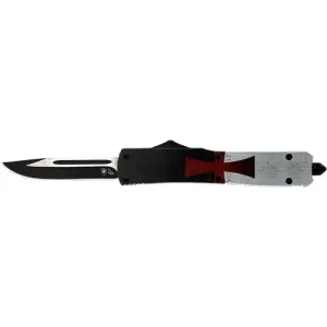 TEMPLAR KNIFE SLIM OTF TEMPLAR FLAG 3.5 BLACK DROP POINT