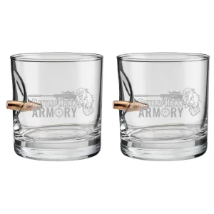 Benshot .308 BattleHawk Armory 11oz Rocks Glass 2 Pack Gift Set