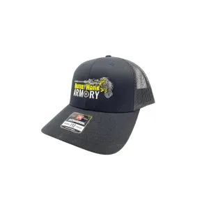 BattleHawk Armory Richardson 112 Snapback Trucker Hat- Black/Black