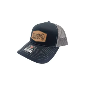 BattleHawk Armory Richardson 112 Snapback Trucker Hat- Black/Charcoal BattleHawk Armory Woven Patch