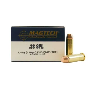 Magtech 38T Range/Training  38 Special 130 gr Full Metal Jacket (FMJ) 50 Bx/ 20 Cs