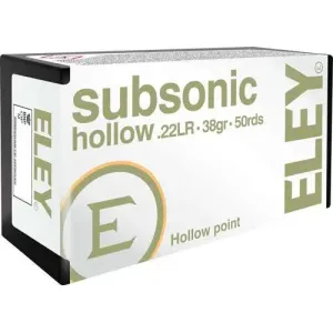 ELEY SUBSONIC HOLLOW POINT 22LR 38GR. 50 PACK
