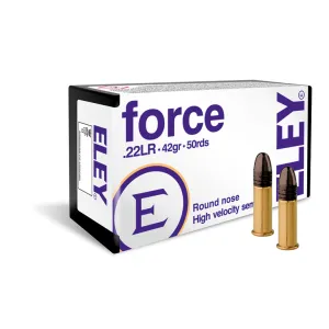 ELEY FORCE 22LR 42GR. ROUND NOSE 50 PACK