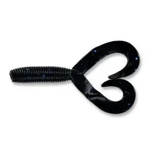 4 DOUBLE TAIL GRUB BLK/BLU FLK 20P