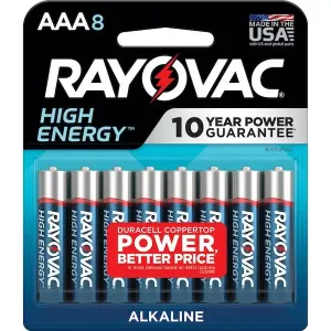 RAY O VAC AAA BATTERY 8 PACK