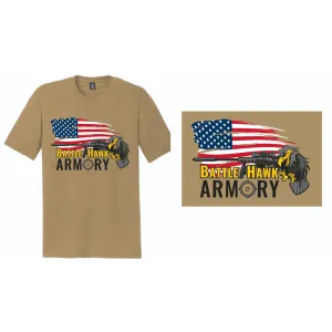 The District Tri-Blend BattleHawk Armory T-Shirt - Tan USA FLAG - XL
