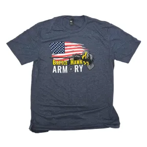 The District Tri-Blend BattleHawk Armory T-Shirt - Navy Frost USA FLAG - XL