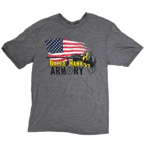 The District Tri-Blend BattleHawk Armory T-Shirt - Gray USA FLAG - Medium