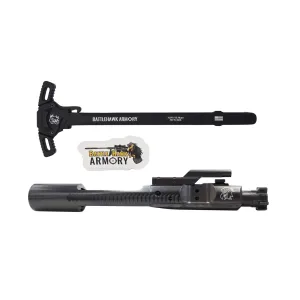 BHA Precision Complete AR-15 5.56/300 Black Nitride Logoed Bolt Carrier Group With AR-15 WarHammer Mod2 Black Micro Lever Ambi Black Charging Handle