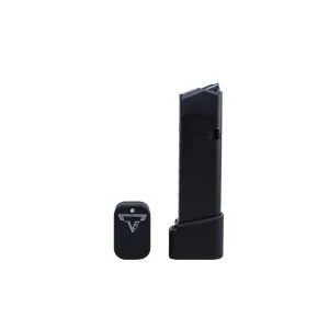 Taran Tactical Glock 19/23 +4/5 Compact Base Pad Extension with Spring, Black