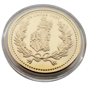 Microtech John Wick Marfione Custom Continental Coin 1 Troy Ounce .999 Gold Plated