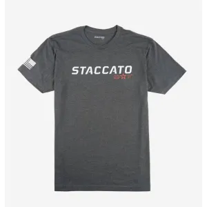 Staccato 2011 Men's/Unisex Wordmark Tee, Heather Charcoal, Small