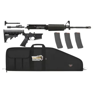 Aero Precision AR-15 5.56 16 M4 Carbine Rifle Kit, M4A1 Complete Lower, 16 Pinned FSB M4 Carbine Handguard, Nitride BCG, Charging Handle, 3 Mags, Range Bag