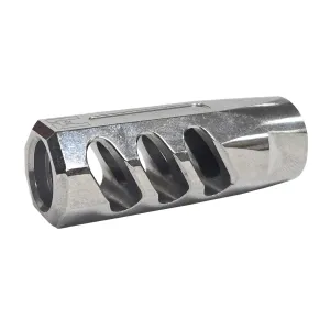 F-1 Firearms Surplus Flat Faced Silver Muzzle Break 5.56 1/2x28mm - SILVER