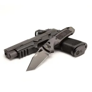 SIG K320 Nitron Manual Folder: 3.5 Tanto Blade - Black Cerakote Finish, Black Polymer Frame