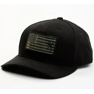 BRN CAP WOODLAND FLAG BLACK