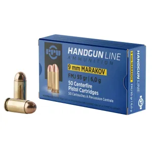PPU 9X18 MAKAROV FMJ 93G 50RD BOX 20 BOXES PER CASE