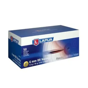 Lapua Rifle Ammo 6mm BR Norma 90 gr Scenar-L OTM bx/50