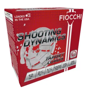 Fiocchi Shooting Dynamics 12 Gauge, 2.75 1-1/8oz 7.5 Shot, 250rd Case