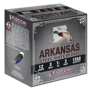 Fiocchi 123ADS2 Arkansas Steel12 Gauge 3 1 1/5 oz 2 Shot 25 Bx/ 10 Cs