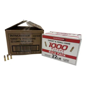 Winchester 22LR1KHP Target & Small Game .22 LR 36 Gr HP 2000rd CASE