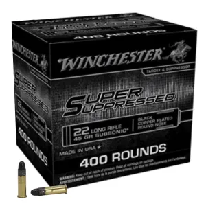 Winchester Super Suppressed 22 LR 45 gr Lead Round Nose (LRN) Rimfire Ammo 400rd Box