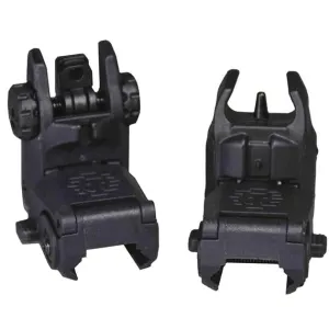 Tippmann Arms Front and Rear Flip Up Picatinny Rail Adjustable Sights Black