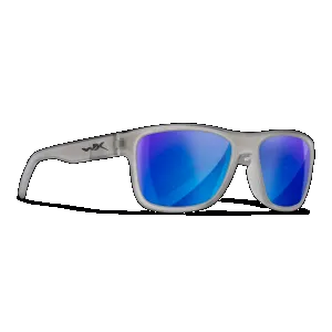 Wiley X AC6OVN09 Oviation Captivate Polarized Blue Mirror Lenses/Matte Slate Frame Sunglasses