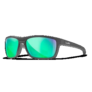 Wiley X ACKNG07 Kingpin Captivate Polarized Green Mirror Lenses/Matte Graphite Frame Sunglasses