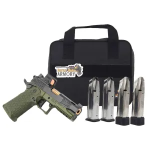 Jacob Grey Hex DoubleStack 1911 Green 9mm Pistol, Loadout Kit w/ 4x Total Mags, EPS Green Dot, & Range Bag