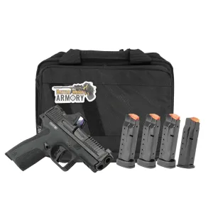 Smith & Wesson Shield X No Manual Safety 9mm Pistol Loadout Kit w/ 4x Total Mags, Green Dot, & Range Bag