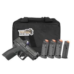 Smith & Wesson Shield X 9mm M/S Pistol Loadout Kit w/ 4x Total Mags, Green Dot, & Range Bag