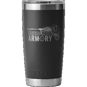 Yeti BattleHawk Armory Custom 20oz Black Rambler Tumbler