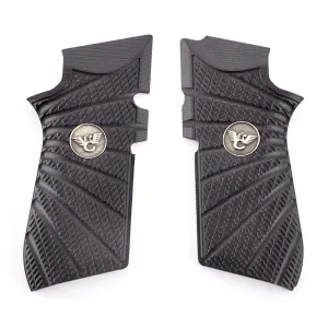 Wilson Combat EDC X9 Grips, Aggressive Starburst Pattern, G10 Black, 853BLK