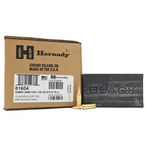 Hornady Black 6mm ARC, 105gr BTHP, Ammunition, 200 rd CASE