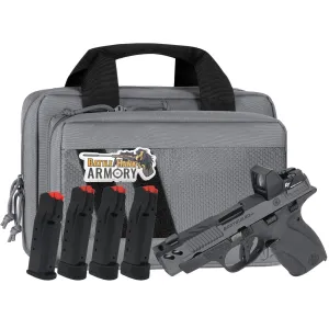 Smith & Wesson P.C. Bodyguard 2.0 Carry Comp, .380acp, 3.1 Ported Barrel, w/ Thumb Safety, Grey / Black Pistol w/ 4 Magazines, Savior Bag, Optic Cut & CT Rad Green Dot