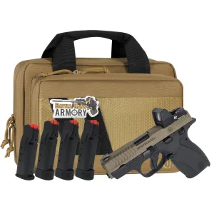 Smith & Wesson Bodyguard 2.0, .380acp, 2.75 Barrel, Thumb Safety, FDE / Black Pistol Bundle w/ 4 Magazines, Savior Bag, Optic Cut & CT Rad Green Dot