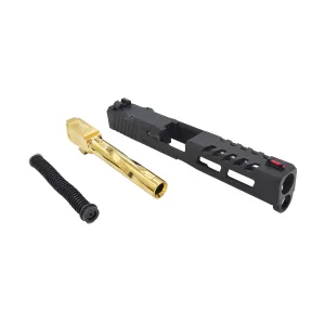Zaffiri Precision ZPS.2 Glock 17 Gen 5 Upper, RMR Cut, Gold TiN Barrel, Stainless Guide Rod, Black Slide