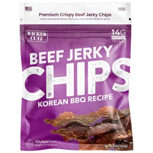 Wicked Cutz WCBC01KB Korean BBQ Beef Jerky Chips 8 Pack