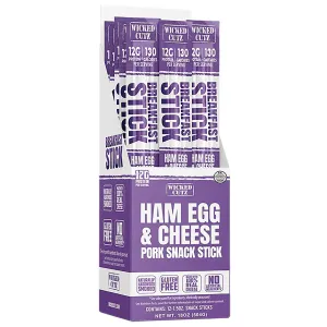 Wicked Cutz WCBR12HEC Ham Egg & Cheese Breakfast Sticks  12 Pack