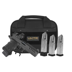 VKTR Industries VKP Pro Double Stack 1911 9mm 2x16 & 2x20rd Mags 4.4 Bull Barrel Trijicon SRO 3.25 Black Pistol