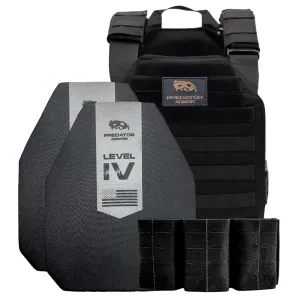 Predator Armor Level IV Loaded Bundle - Ceramic - Black - Body Armor Kit