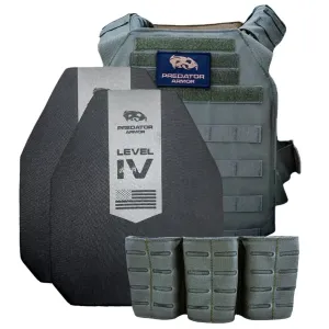 Predator Armor Level IV Loaded Bundle - Ceramic - Ranger Green - Body Armor Kit