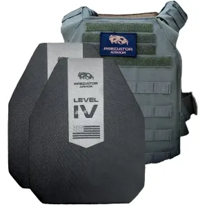 Predator Armor Level IV Plate Carrier Package - Ceramic - Ranger Green - Body Armor Kit