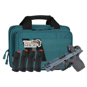 Smith & Wesson P.C. Bodyguard 2.0 Carry Comp, .380acp, 3.1 Ported Barrel, w/ Thumb Safety, Blue / Black Pistol Bundle w/ 4 Magazines, Savior Bag, Optic Cut & CT Rad Green Dot