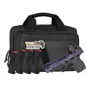 Smith & Wesson P.C. Bodyguard 2.0 Carry Comp, .380acp, 3.1 Ported Barrel, w/ Thumb Safety, Purple / Black Pistol Bundle w/ 4 Magazines, Savior Bag, Optic Cut & CT Rad Green Dot