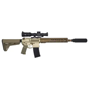 Blackout Dynamics Quantum DTL-X Helix, .223 Wylde, 13.9 P&W Barrel Clear/Burnt Bronze w/ Thunder Beast Spiro and Vortex Venom 1-6x24 LPVO